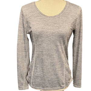 Athletic Works Women's Gray Long Sleeve Top with Cinched Sides